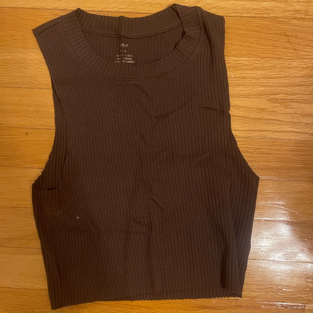 Aerie Chocolate Ribbed Tank Top